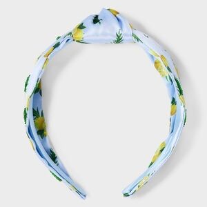 Lemon Beaded Topknot Headband - Blue, Green & Yellow NWOT